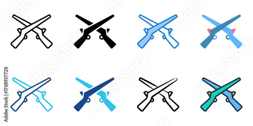 Infantry icon set multiple style collection 
