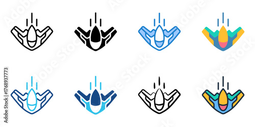 Bomber icon set multiple style collection 

