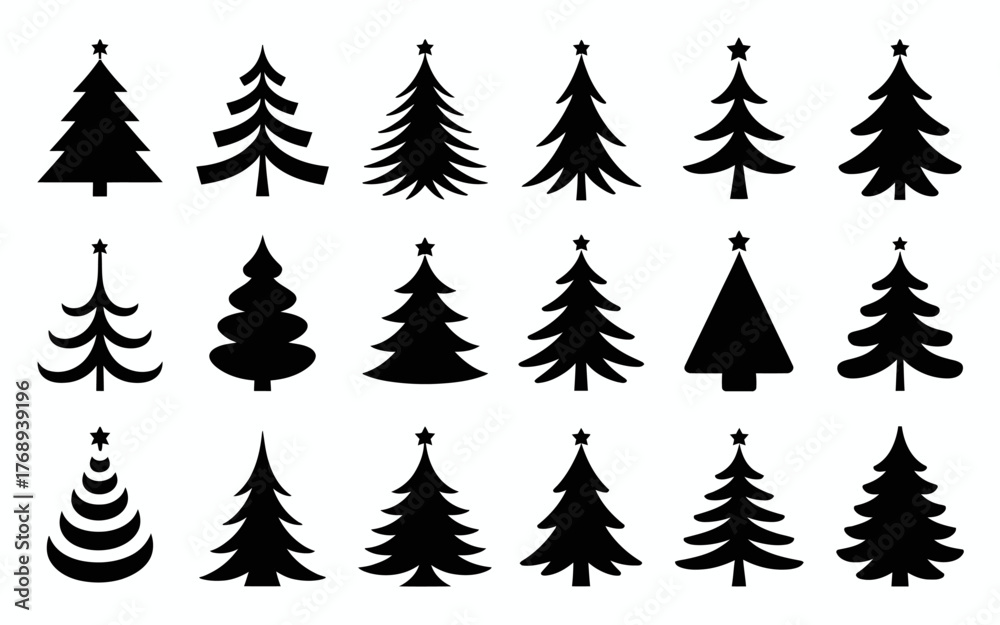 Obraz premium christmas trees set