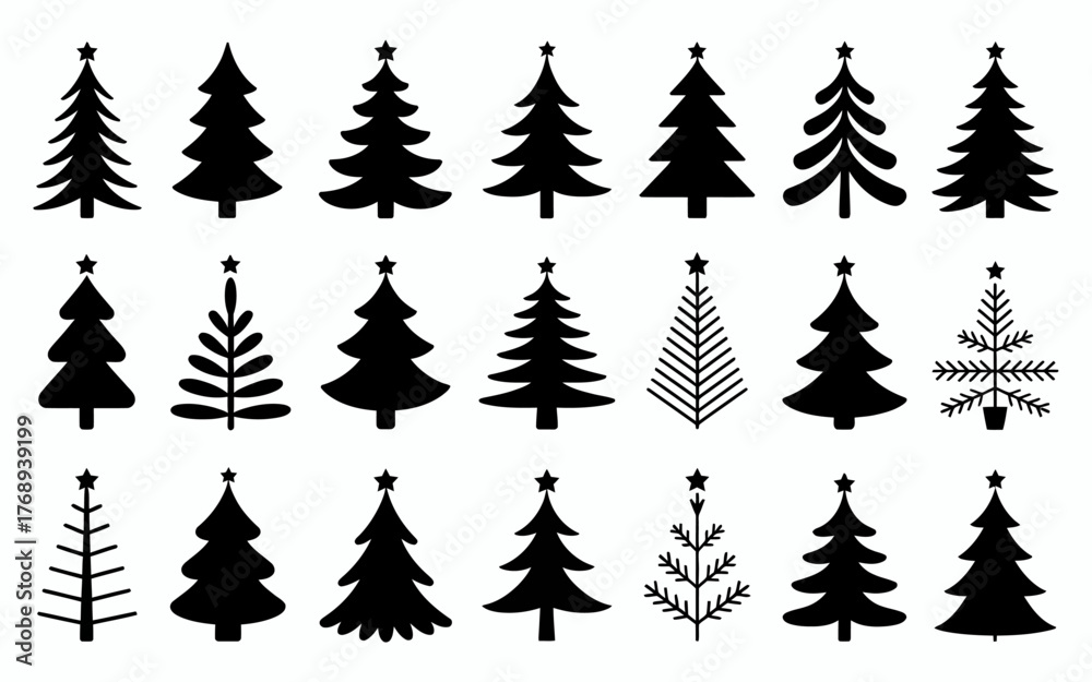 Obraz premium christmas trees set