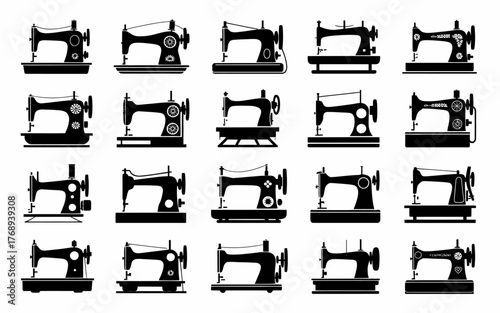 set of silhouettes of a construction