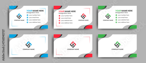 Clean and Simple Modern Corporate Business Card Template Collection Set Design