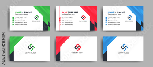 Clean and Minimal Business Card Layout Collection, Editable Modern Visiting Card Design for Company Branding