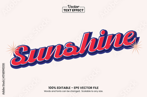 Retro vintage text effect, Editable text effect