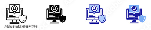 GDPR User Data Protection  Icon Set Multiple Style Collection
