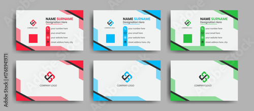 Clean and Minimal Business Card Layout Collection, Editable Modern Visiting Card Design for Company Branding