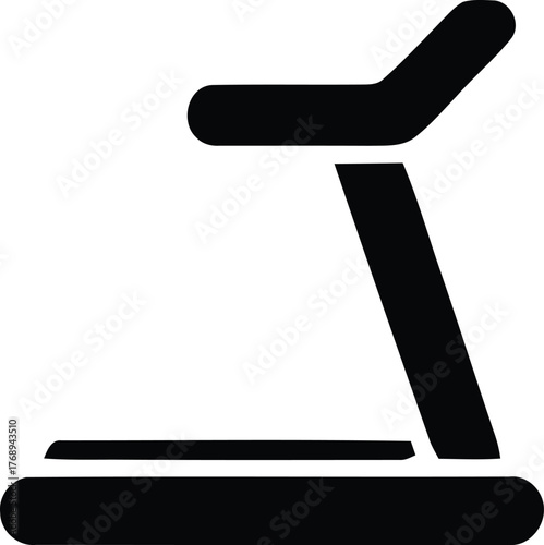 Treadmill Machine Icon Isolated on White Background Health and Fitness