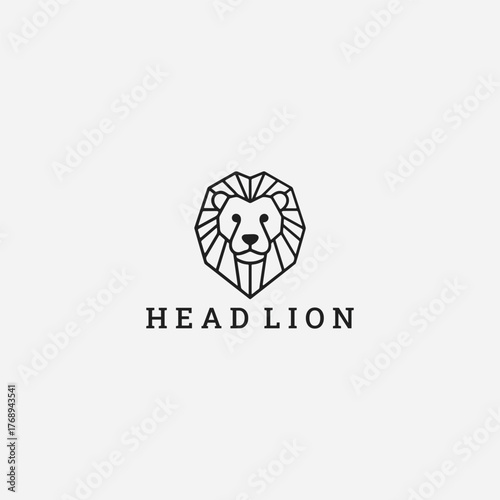 Head lion logo design template vector illustration
