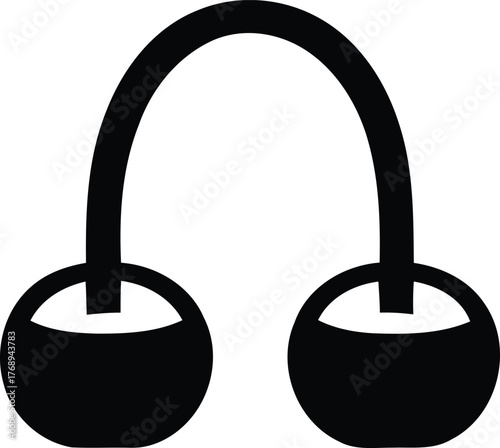 Abstract vector graphic of hanging ornaments or pendulum with round shapes