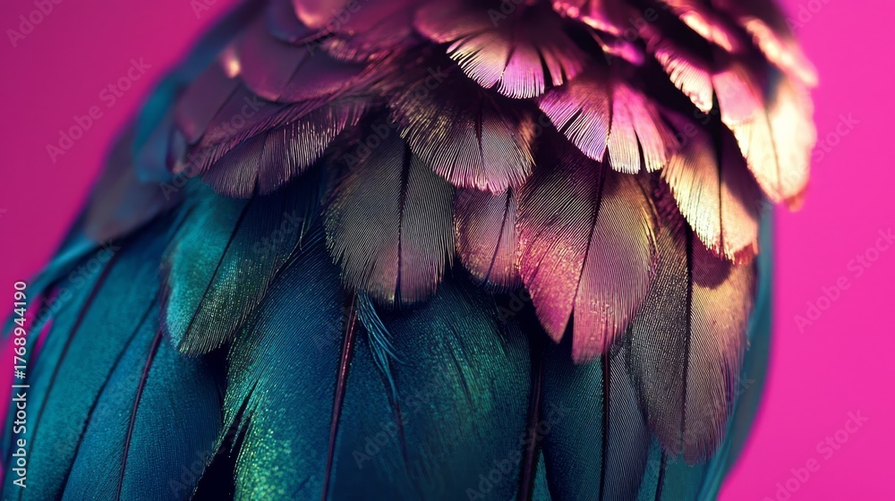 Obraz premium Stunning iridescent feather detail showcased.