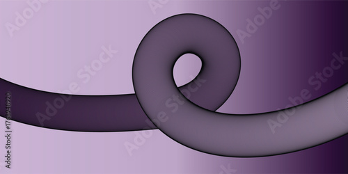 Abstract Purple and Lilac Gradient 3D Fluid Tube Twisted Spiral Shape Background