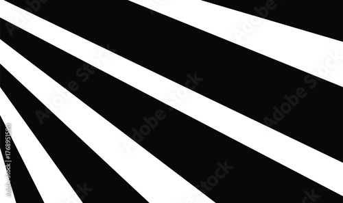 Abstract background illustration of bold black and white stripe pattern forming an optical illusion like stairs, creating a modern, dynamic visual effect for graphic design layouts.