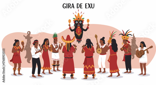 Gira de Exu ritual dance ceremony in Brazil