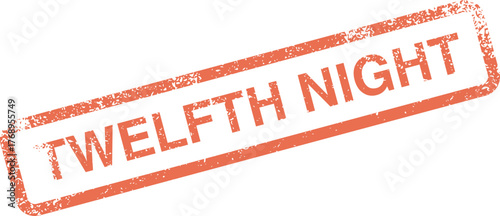 Festive Twelfth Night Celebration Stamp for Epiphany Eve and Holiday Season Closure Events