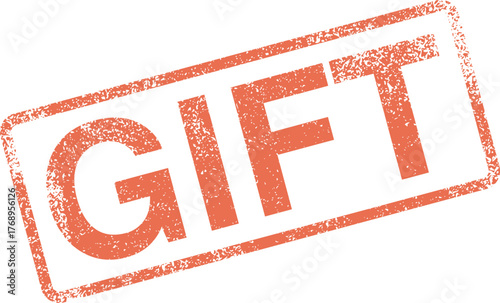 Official red textured gift stamp for special occasions and generous giving