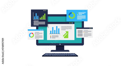 Data analysis and visualization displayed on a modern computer monitor screen