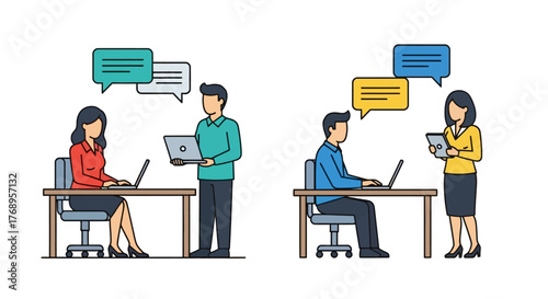 People interacting communicating and working remotely with digital devices