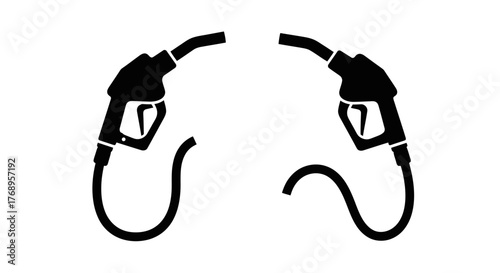 Two black electric vehicle charging connectors facing each other in a graphic