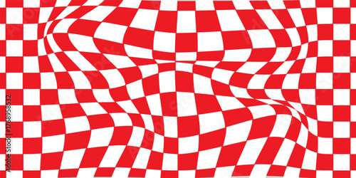 Red and white checkered pattern, Seamless checkerboard pattern. Vector