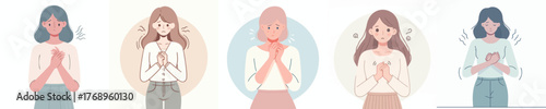vector of a woman with a nervous shaking gesture
