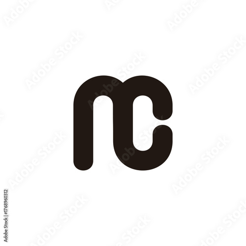 letter mc simple curves lines logo vector