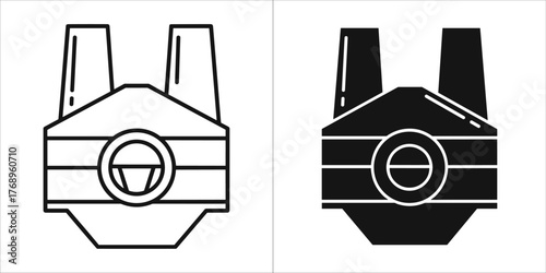 Stylized tactical vest icon protective body armor for military or security