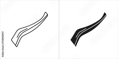 Illustration of a piece of dried seaweed, showcasing its unique shape and texture