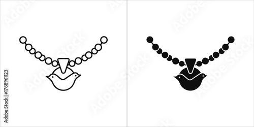 Illustration of a necklace with a bird pendant, showcasing its elegance and symbolism