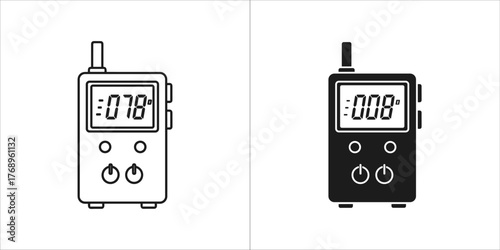 Black and white vector illustration of a thermal imager
