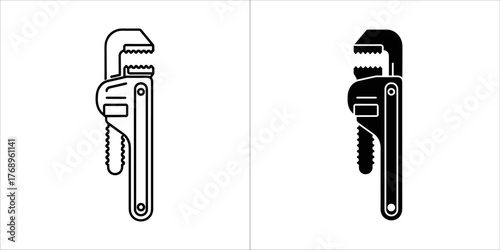 Pipe wrench, a plumbing tool for gripping and turning pipes and fittings