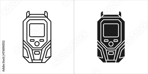 Taser device icon, outline and filled vector illustration, stun gun symbol
