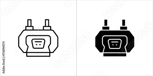 Icon of a welding machine, representing industrial equipment for joining metal