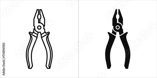 Icon of a pair of pliers, representing a hand tool for gripping and cutting