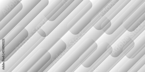 Abstract minimal white and grey glossy squares triangle, abstract tech corporation smooth web space surface digital banner design stripes concept for web, flyer.	