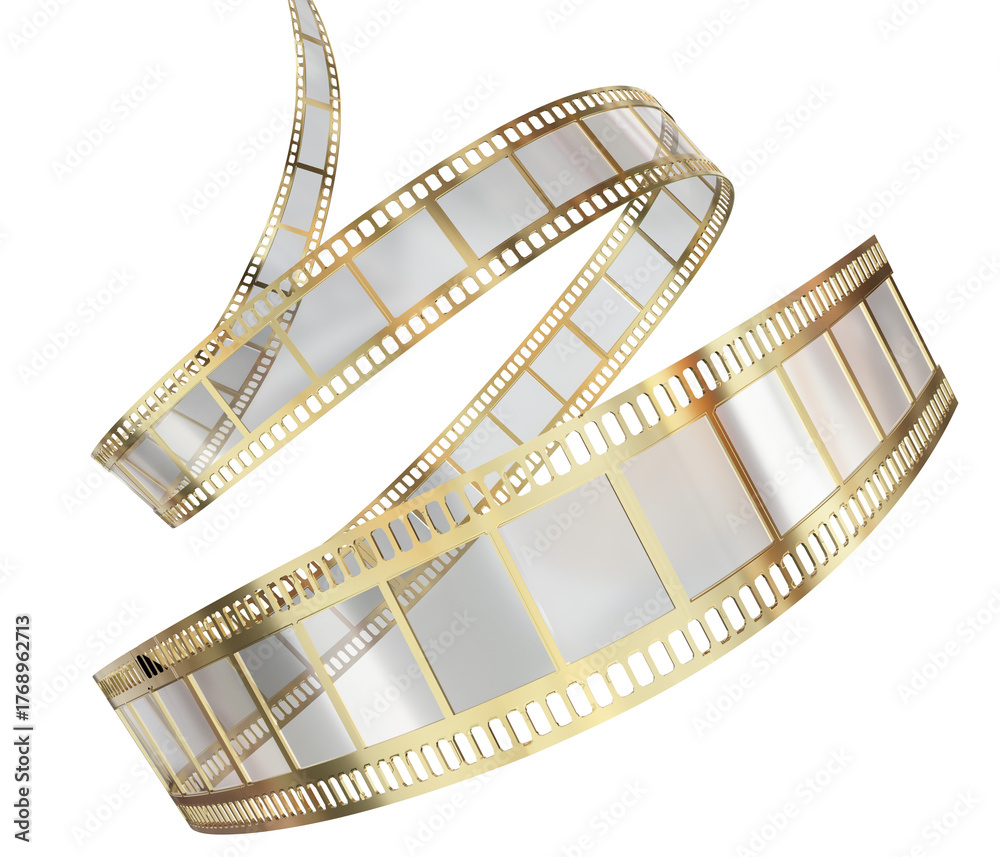 Fototapeta premium movie stripe curl cinema festival golden, video - 3d rednering