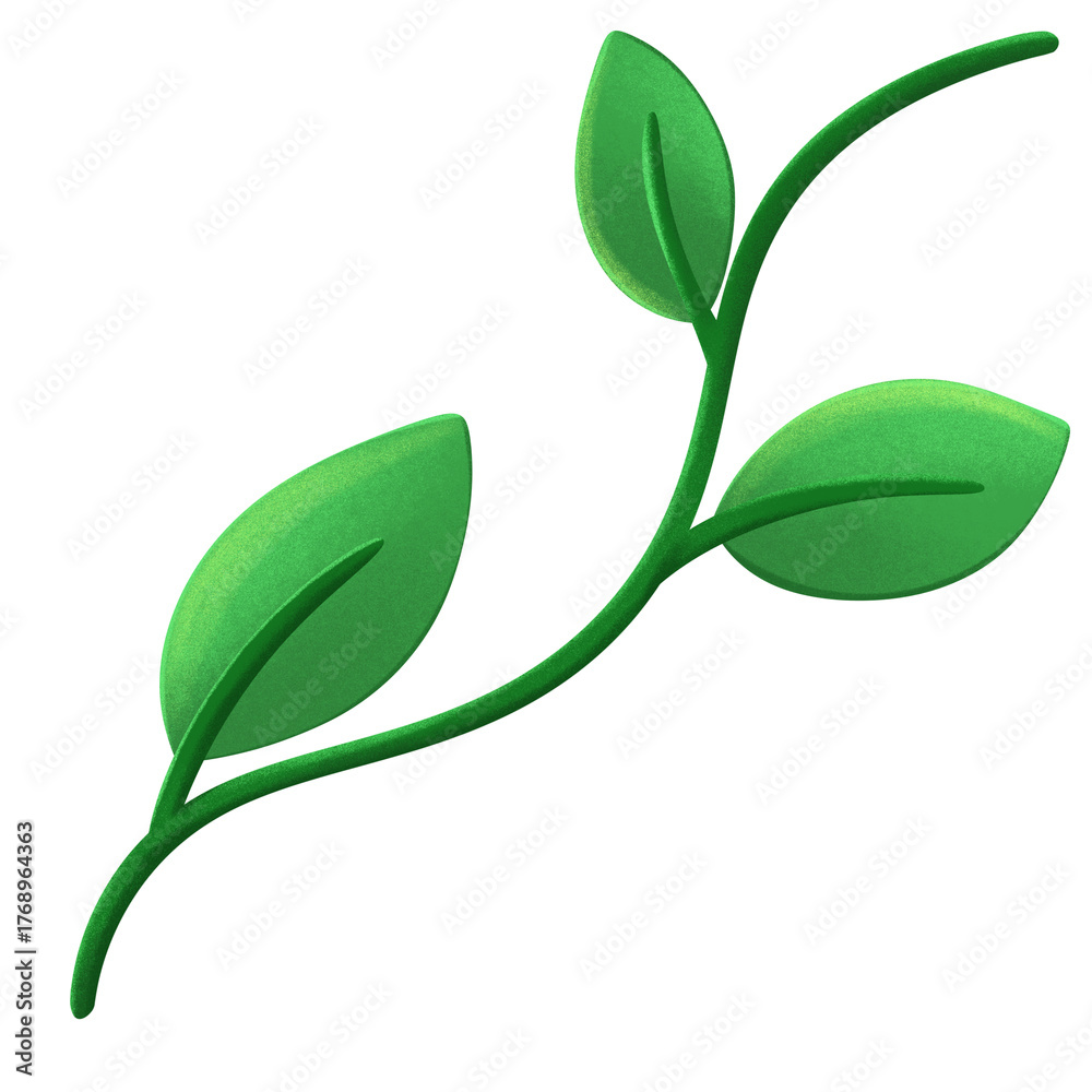 Obraz premium Green Leaf Isolated Decoration Illustration Art