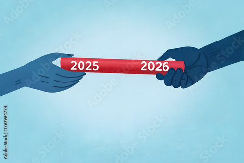 Passing the Baton from 2025 to 2026 – Symbolic Year Transition with Diverse Hands
