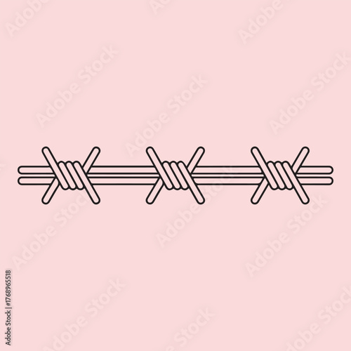 Simple line art illustration of barbed wire against white background