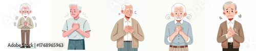 vector half body of a grandfather with a shaking gesture