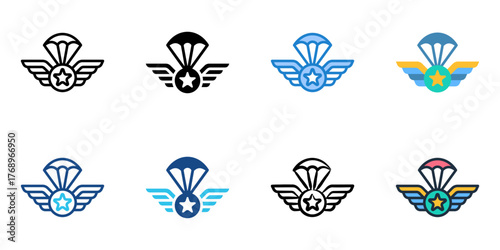 Reconnaissance icon set multiple style collection 
