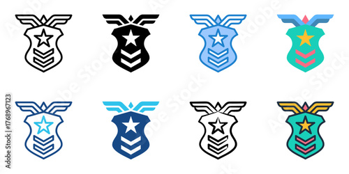 Counterintelligence icon set multiple style collection 
