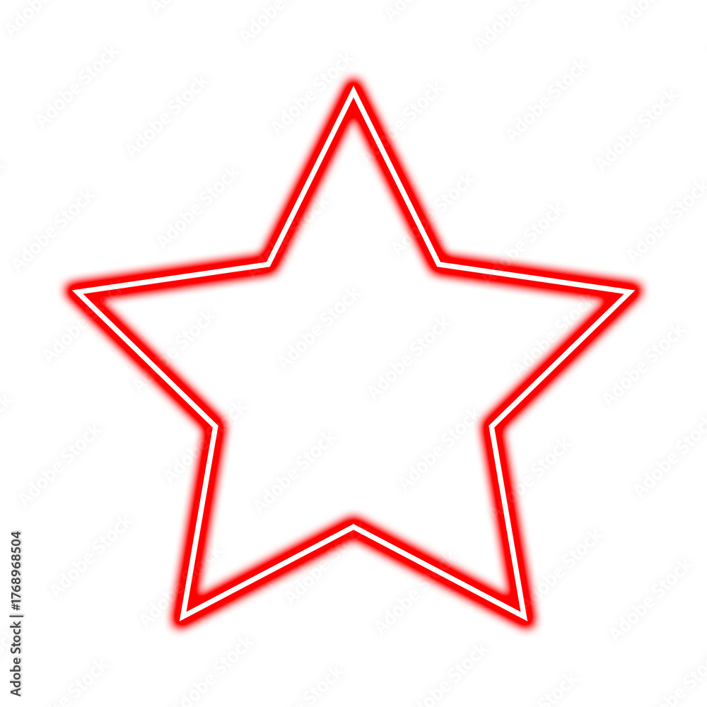Obraz premium Glowing red star shape isolated on transparent background, perfect for graphic design, png