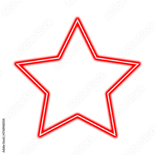 Glowing red star shape isolated on transparent background, perfect for graphic design, png