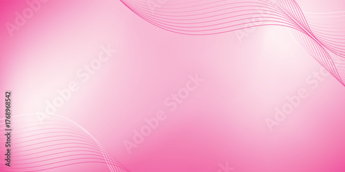 Abstract background with pink and white tones, combined with curved lines and fine lines drawn in waves