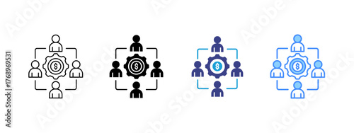 Collaboration  icon set multiple style collection