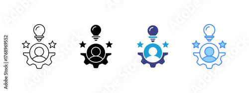 Competency  icon set multiple style collection