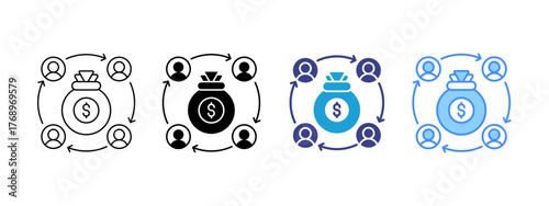Cost   icon set multiple style collection