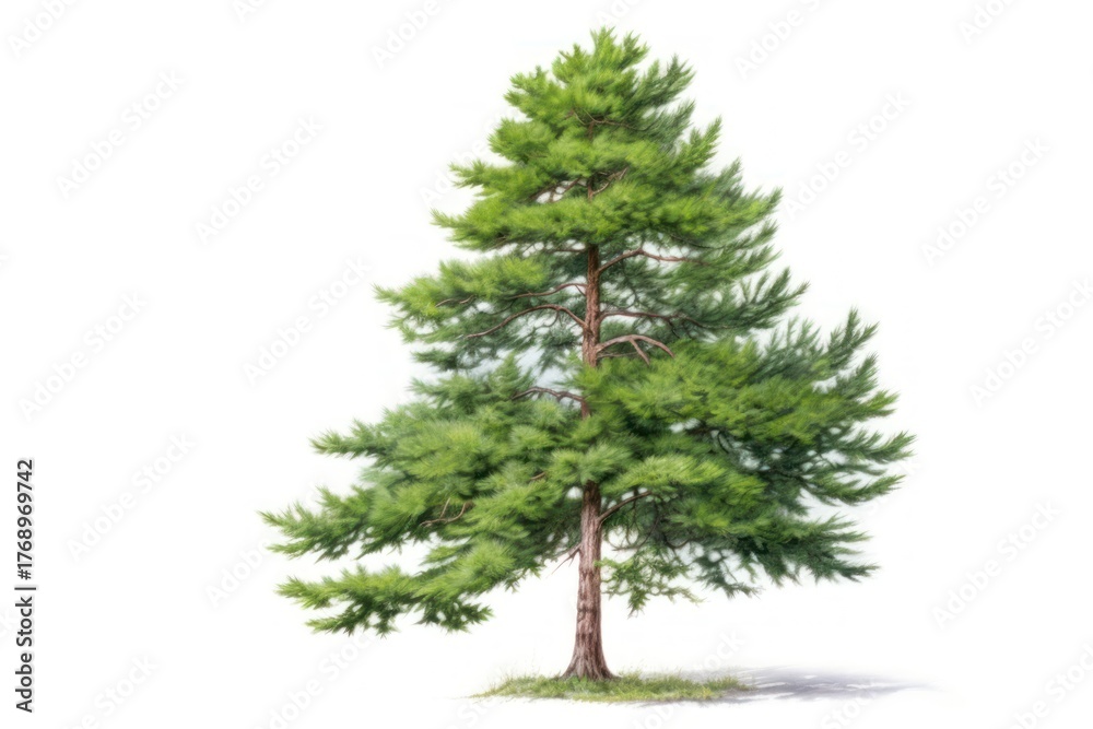 Obraz premium Pitch pine tree plant fir white background.