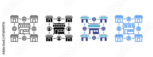 Franchise icon set multiple style collection