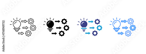 Implementation icon set multiple style collection